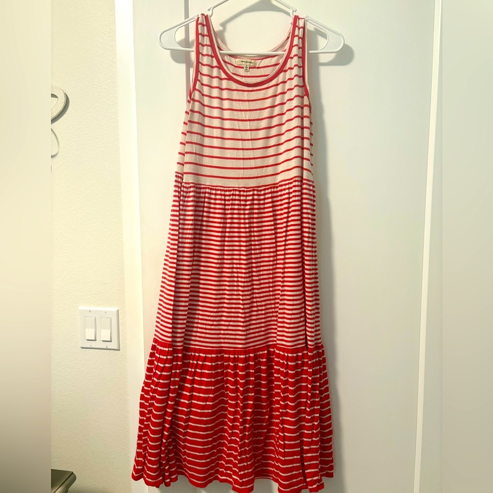 Red and White Striped Dress